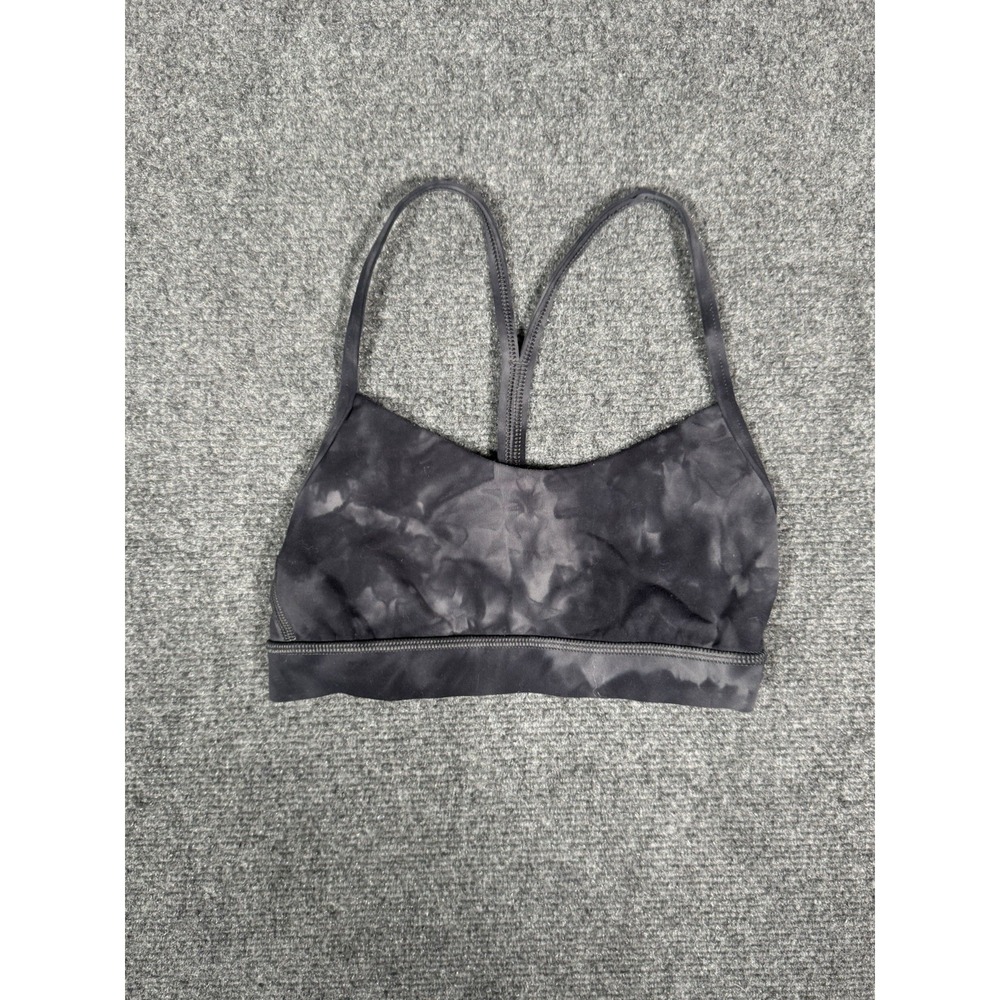 Lululemon Flow Y Bra Nulu Womens 2 Gray Racerback Sport Bra Yoga‎ Gym B/C Cup